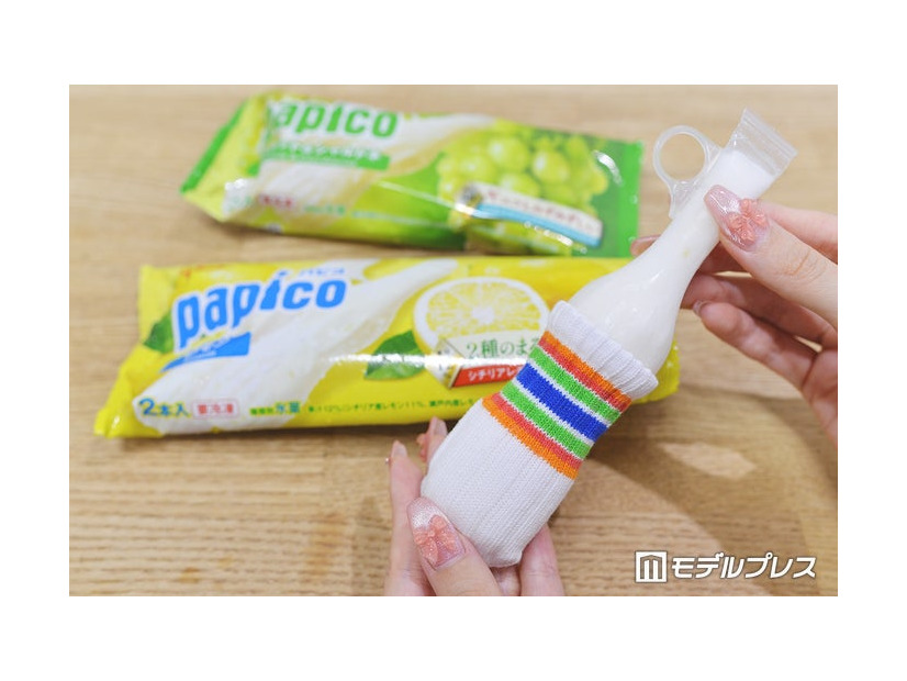 パピコと専用「パピコセーター」（C）モデルプレス