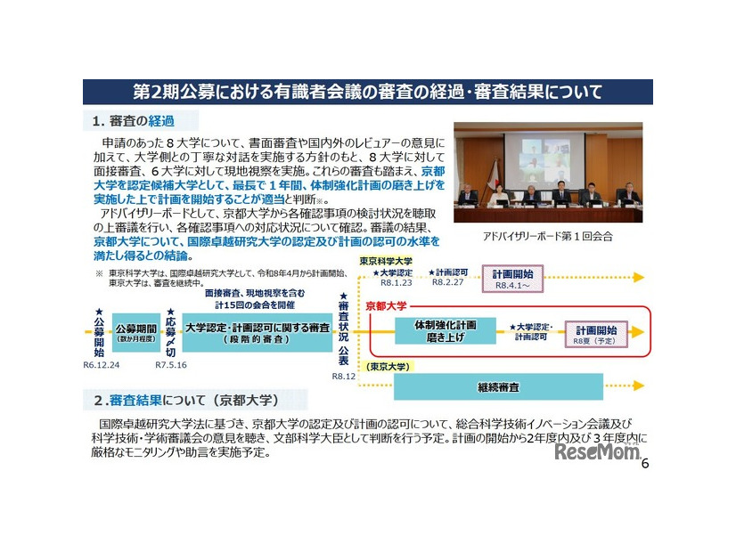 第2期公募における有識者会議の審査の経過・審査結果について