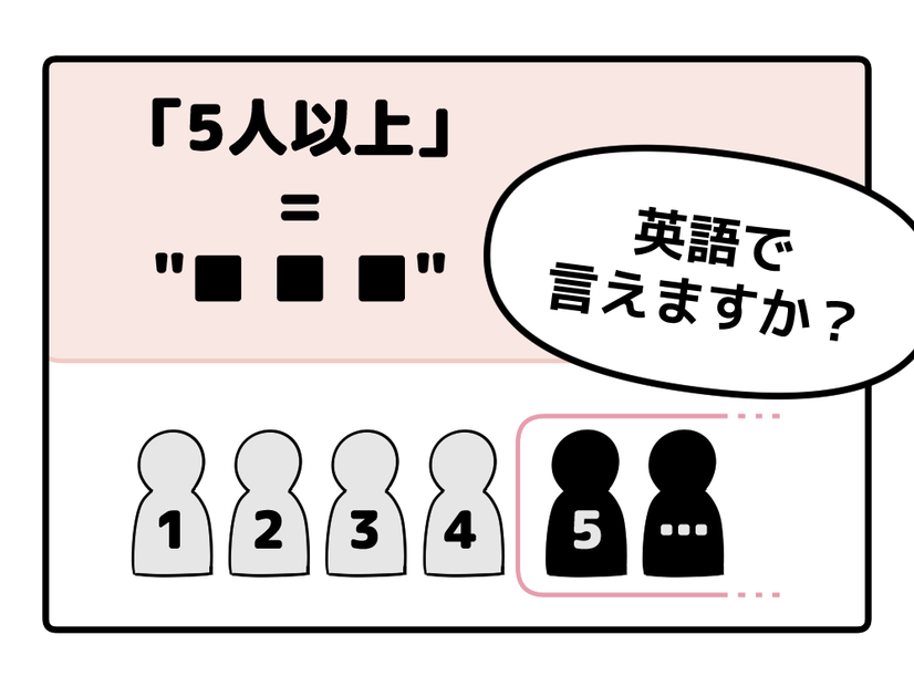 英語で「５人以上」って言えない人は読んでみて！ヒント「5」は使いません