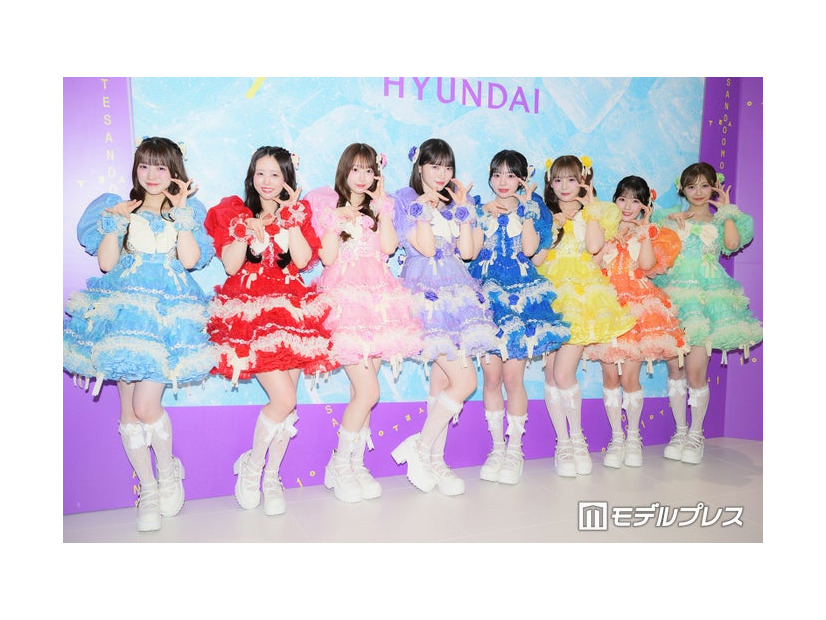 「THE HYUNDAI（ザ・ヒョンデ） フォトコール」に登場した梅田みゆ、佐野愛花、桜庭遥花、真鍋凪咲、増田彩乃、古澤里紗、川本笑瑠、板倉可奈／CUTIE STREET（C）モデルプレス