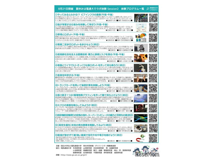 夏休みは電通大でラボ体験 Session2