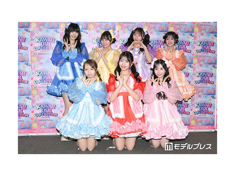 SWEET STEADY （後列左から）奥田彩友、山内咲奈、塩川莉世、庄司なぎさ（前列左から）音井結衣、白石まゆみ、栗田なつか（C）モデルプレス