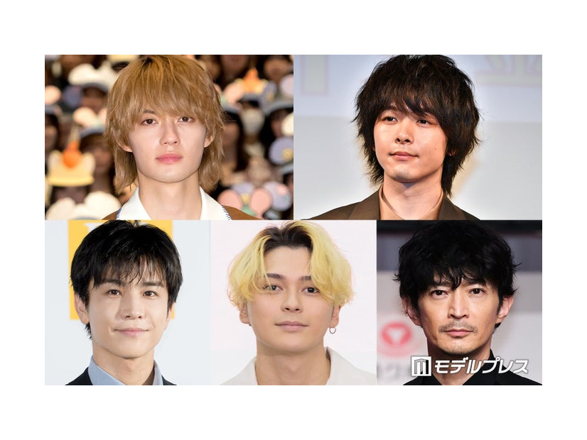 （上段左から時計回り）佐野勇斗、中村倫也、津田健次郎、眞栄田郷敦、岩田剛典（C）モデルプレス