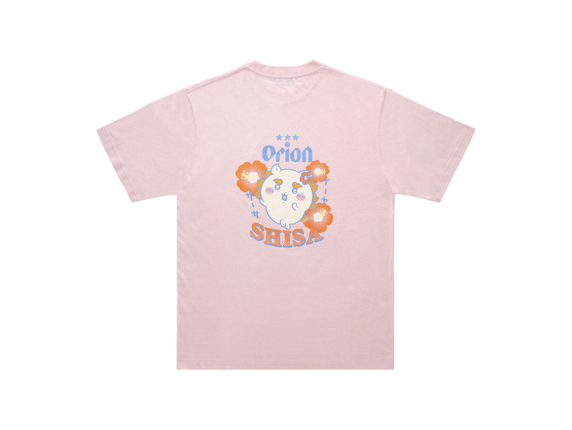 ちいかわ×オリオンビール シーサーのおみやげやさん Tシャツ ライトピンク_SHISA／©nagano©Uema©Orion