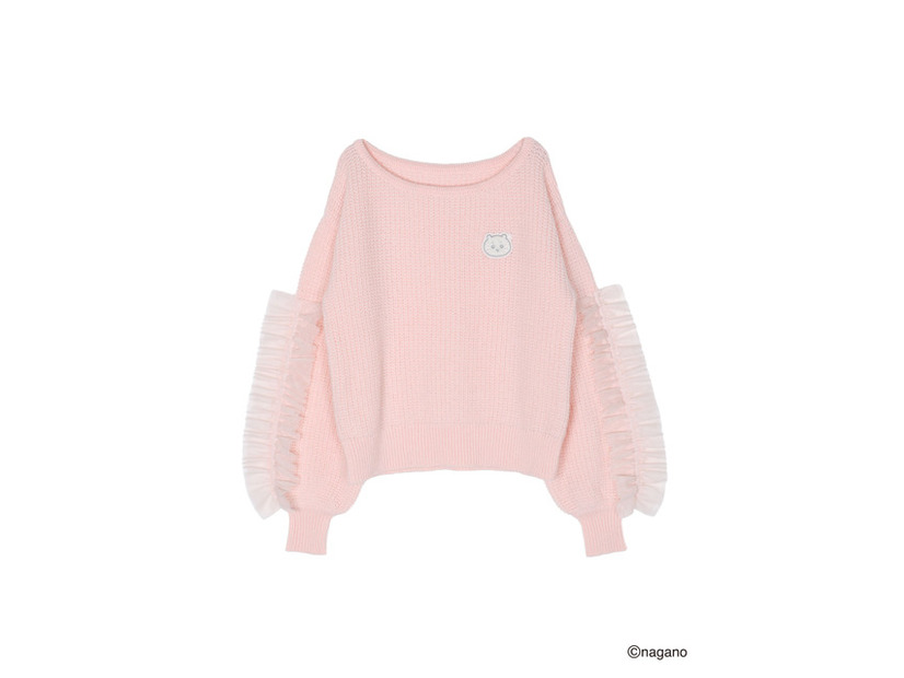 【ちいかわ/dazzlin　specialcollection】フリルスリーブニットプルオーバー