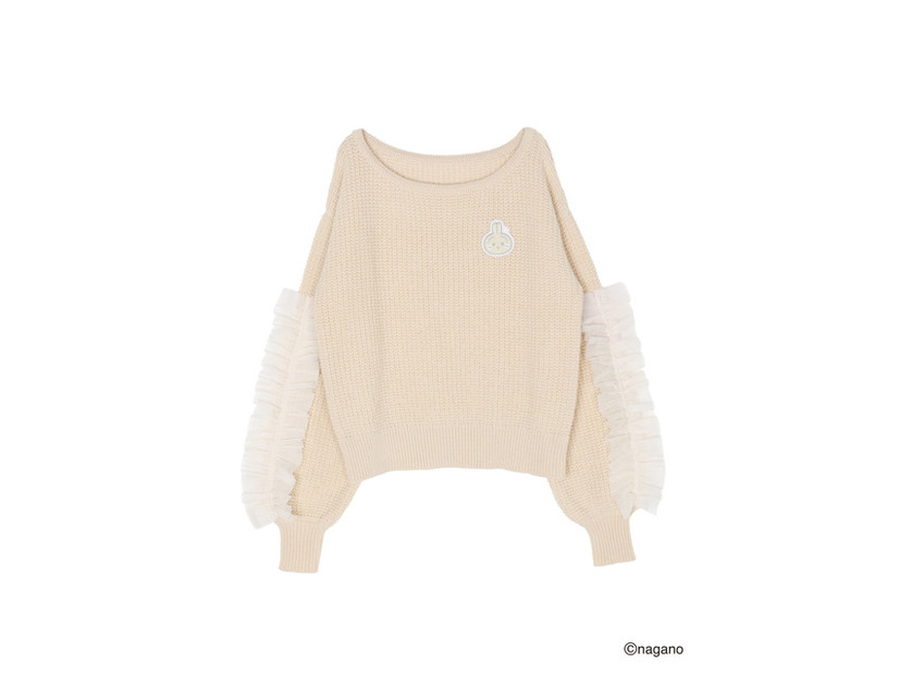 【ちいかわ/dazzlin　specialcollection】フリルスリーブニットプルオーバー