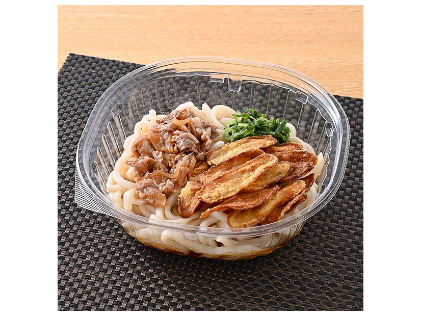 甘辛仕立ての牛肉煮 冷し肉ごぼう天うどん（税込550円）／提供画像