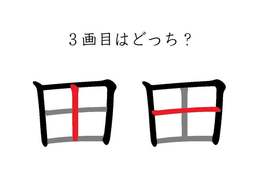 「田」の3画目はどっち？　40代が意外に間違えているシンプルな筆順