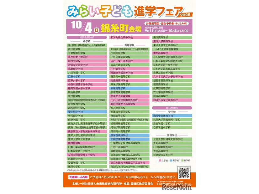 参加予定校一覧