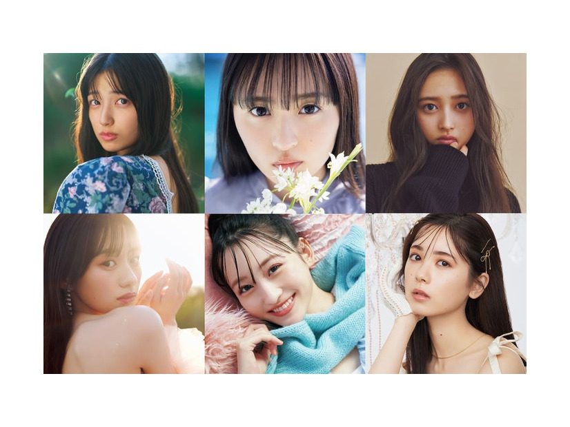（上段左から）五百城茉央、遠藤さくら、井上和（下段左から）川崎桜、一ノ瀬美空、筒井あやめ（提供写真）