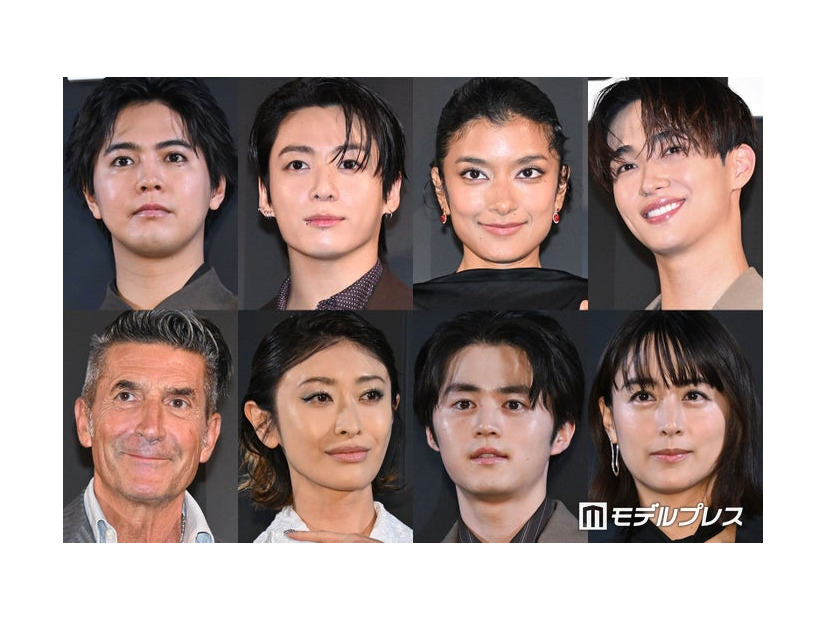 （上段左から時計回り）片寄涼太、ジョングク、ローラ、野村康太、山本美月、鈴鹿央士、山田優、パンツェッタ・ジローラモ（C）モデルプレス