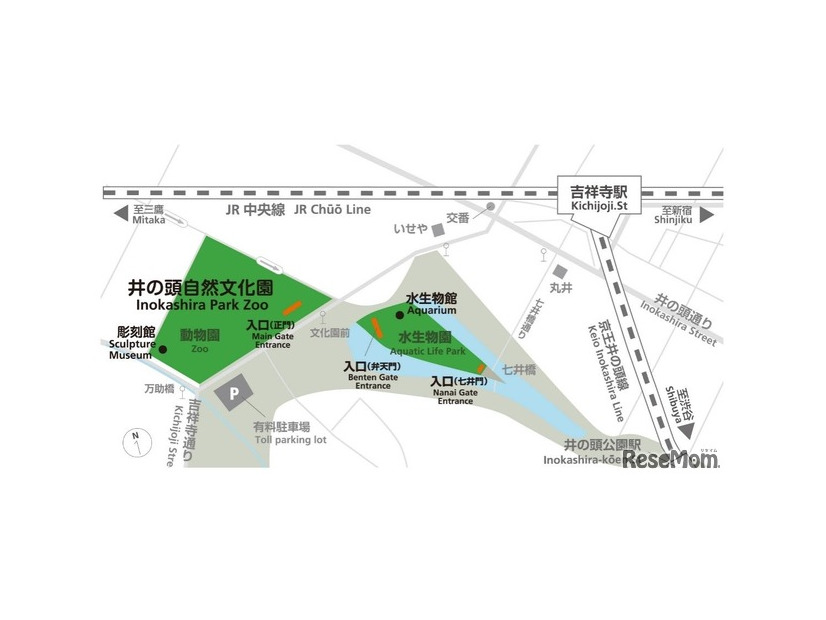 入退園門の位置