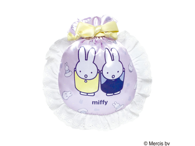 レース付き巾着A　Illustrations Dick Bruna © copyright Mercis bv, 1953-2026 www.miffy.com