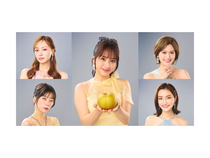 （左上から時計回りに）梅澤美波、平祐奈、小西桜子、浅見姫香、佐藤菫（C）茅原クレセ／小学館／DMM TV