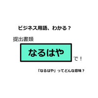 ビジネス用語「なるはや」ってどんな意味？