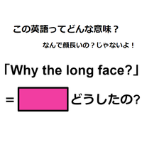 この英語ってどんな意味？「Why the long face?」