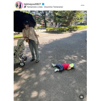 手島優、1歳息子の“イヤイヤ期”真っ只中SHOTに「成長の証ですね」「可愛いね」の声