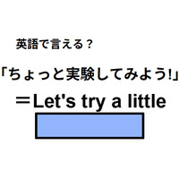 英語で「ちょっと実験してみよう！」はなんて言う？