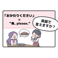 マンガでわかる！英語で「おかわりください」はなんて言う？