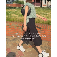 低身長でもバランスが取りやすい！【GU】スタイルアップが狙えるスカートライクなキュロッツ【40代の毎日コーデ】