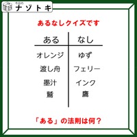 あるなしクイズです!「オレンジにあってゆずにない。鷲にあって鷹にない」この法則性が分かりますか?【難易度LV3.・中辛】