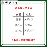 あるなしクイズです!「記事にあってメディアにない。はとこにあっていとこにはない」あるの共通点はなんでしょう【難易度LV2.・甘口】