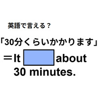 英語で「30分くらいかかります」は何て言う？