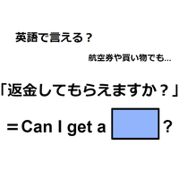 英語で「返金してもらえますか」は何て言う？