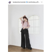 田中れいな、CECIL McBEEとのコラボを報告！美スタイルコーデに反響「おしゃれ」「可愛すぎる」