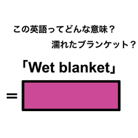 この英語ってどんな意味？「Wet blanket」
