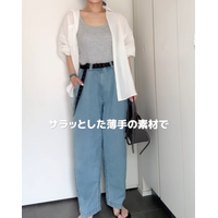サラッと穿けて涼しい！【GU】ライトデニムバレルレッグ×白シャツの大人爽やかコーデ【40代の毎日コーデ】