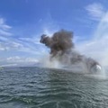 広島市沖で旅客船炎上 画像