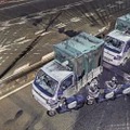 大阪府警が確立した新鑑定法により作成された、事故車両を投影した3Dモデルの見本（府警提供）