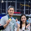 高橋奎二選手、板野友美／板野友美公式Instagramストーリーズより