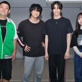 「かまいたちの夜 ～THE LIVE～」取材会に出席したドロンズ石本、豊田陸人、ヴァサイェガ渉、高柳明音（提供写真）