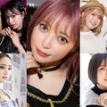 （左から時計回りに）ありしゃん、さおりん、まりな、NICO、RIHO、藤原望未、中町綾（C）モデルプレス