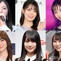 （上段左から）梅澤美波、阪口珠美、佐藤楓（下段左から）田村真佑、賀喜遥香、弓木奈於（C）モデルプレス