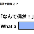 英語で「なんて偶然！」はなんて言う？