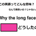 この英語ってどんな意味？「Why the long face?」