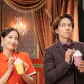 広瀬すず、山下智久／新TVCM「マックカフェ『フラッペしちゃった？りんご＆巨峰』」篇メイキングより（提供写真）