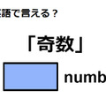 英語で「奇数」はなんて言う？