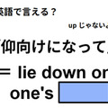 英語で「仰向けになって」はなんて言う？ 画像