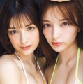 “エリマリ姉妹”Erika＆百瀬まりな、美バスト開放「ヤンマガ」6年ぶり表紙登場 画像