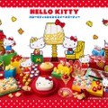 京都でサンリオコラボのスイーツビュッフェ、“70年代風”ハローキティ＆ミミィのパッチワークケーキなど 画像