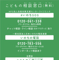 子供の相談窓口（無料）