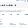 2027年度総合型選抜一覧