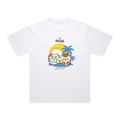 ちいかわ×オリオンビール シーサーのおみやげやさん Tシャツ ホワイト_カンパ～イ／©nagano©Uema©Orion