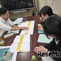 清水書院様と広研印刷会社様に本の帯の案や、表紙カバーのテイスト、見返しに使用する色についても話しあう