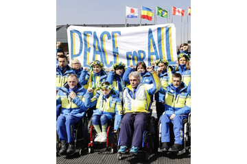 ウクライナ選手団、異例の抗議 画像