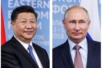 中国とロシア、結束を演出 画像